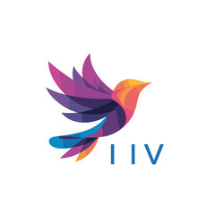 “Colorful Abstract Bird Logo Design – IIV Later Logo, Modern Geometric Vector Illustration”
