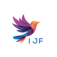 “Colorful Abstract Bird Logo Design – IJF Later Logo, Modern Geometric Vector Illustration”
