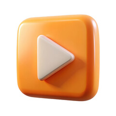 3d play button icon isolated on transparent background