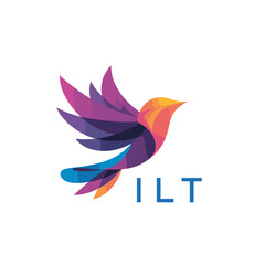Obraz premium “Colorful Abstract Bird Logo Design – ILT Later Logo, Modern Geometric Vector Illustration” 