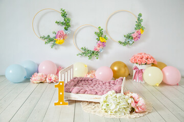 Boho chick birthday photography background