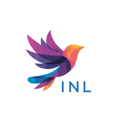 “Colorful Abstract Bird Logo Design – INL Later Logo, Modern Geometric Vector Illustration”
