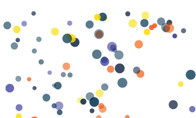 Abstract background design with violet and yellow circles on white backdrop