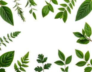  Minimalistic botanical arrangement of verdant herb leaves for nature inspired design