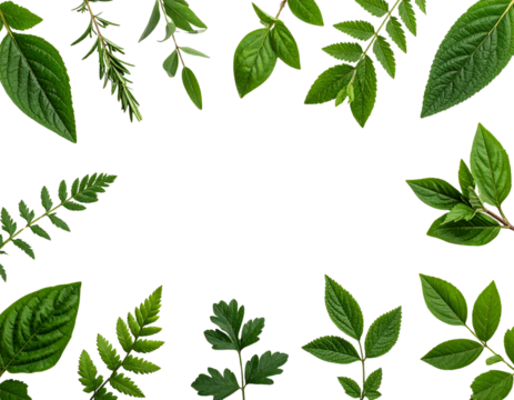  Minimalistic botanical arrangement of verdant herb leaves for nature inspired design
