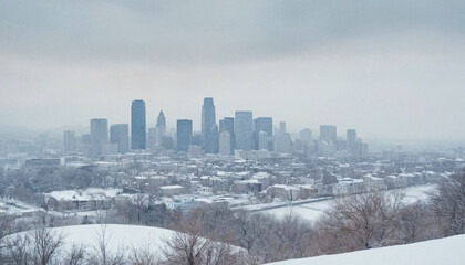 Artistic watercolor rendering of a winter city skyline creating soft visual effects for seasonal illustrations or holiday themed design projects with delicate color transitions