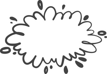 Comic burst and sped lines effect. Hand-drawn boom with splashes. Cartoon graphic sparks and smoke. Action circle frame with shine and starburst.