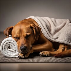 Dogs Cozy Nap - A Moment of Peaceful Rest and Relaxation.