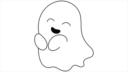  Simple Minimalist White Ghost Character Vector