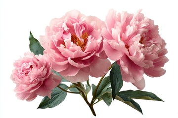 Fototapeta premium Delicate pink peonies in a close-up studio shot