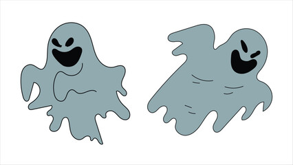 Halloween Ghost Character Vector | Spooky Cute Halloween Ghosts