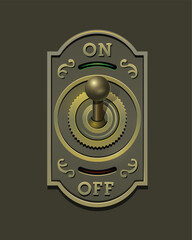 Vector Antique steampunk electric toggle switch