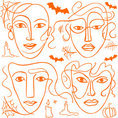 face sketch to halloween