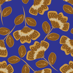 textile design with abstract flower pattern