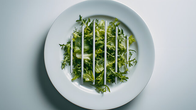 Conceptual art of restrictive diet feeling like a prison