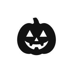 Classic halloween pumpkin silhouette with friendly carved face representing festive spooky autumn atmosphere