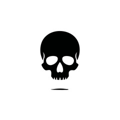 Obraz premium Minimal black skull silhouette icon isolated on white background