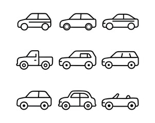 Fototapeta premium Car icons outline artwork design