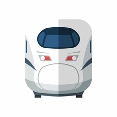 Modern High-Speed Train Front View Illustration.