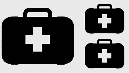 Obraz premium Emergency medical supplies kit icons for healthcare, safety, and first aid preparedness situations needs