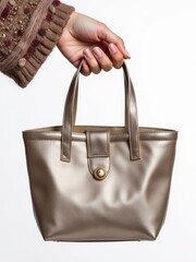female hand holding a bag