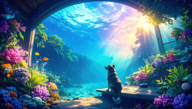 illustrazioni e sfondi che combinano animali, natura e atmosfere magiche o immaginarie