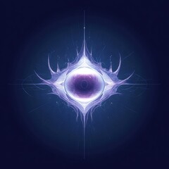 Abstract eye symbol in a dark space energy and spiritual concept