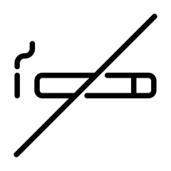 Outline vector showing a crossed cigarette, representing smoking prohibition sign.