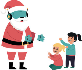 Robot Santa with Children