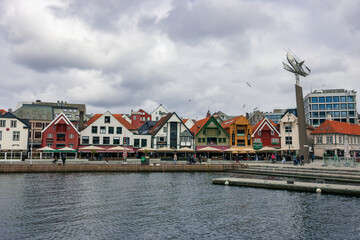 Beautiful view of the streets of Stavanger city (Norway)