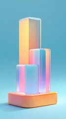 Abstract geometric shapes with colorful gradient lighting.