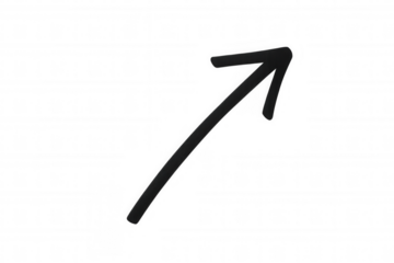 Hand drawing arrow pointing up right, showing direction, progress, growth, and improvement concept