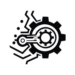 Abstract geometric vector illustration with bold colors and text elements