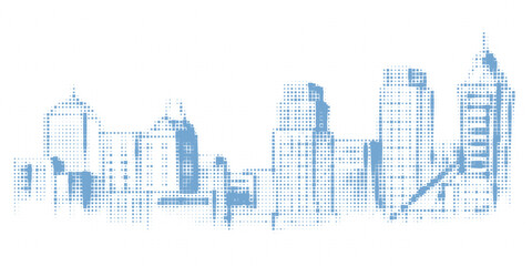 Abstract city skyscraper futuristic digital background, book cover, civil engineering theme. © Dul