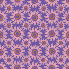 Floral botanical vector texture pattern with flowers and leaves. Seamless pattern can be used for wallpaper, pattern fills, web page background, surface textures.
