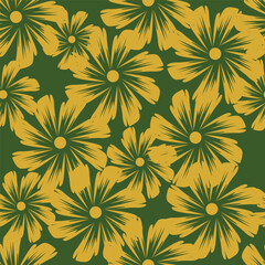 Exotic hand drawn flowers, seamless patterns with floral for fabric, textiles, clothing, wrapping paper, cover, banner, home decor, abstract backgrounds