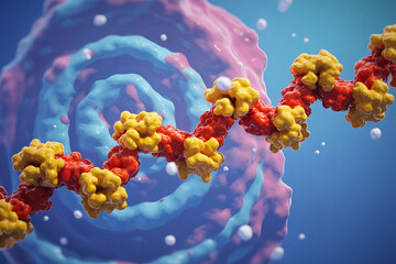 Abstract Cell Structure Illustration Colorful Medical Biology Science Visualization