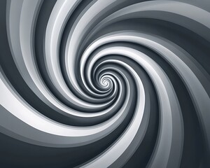 Spiral Pattern Creating a Mesmerizing Illusion of Depth and Motion in Black and White Design 