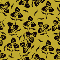 seamless pattern with yellow leaves