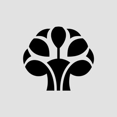 Broccoli Logo silhouette on white background