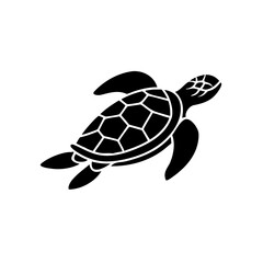 Swimming Sea Turtle Icon - Marine Reptile Vector
