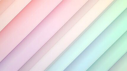 Fototapeta premium Diagonal soft pastel colored stripes create a gentle layered abstract background.