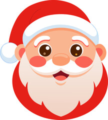 Santa Claus face with rosy cheeks white background