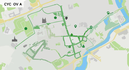 Urban Cycling Infrastructure Europe Vector Map 123
