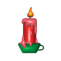 red candle on a white background