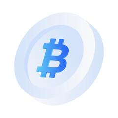 Obraz premium Bitcoin Cryptocurrency symbol in 3D vector illustration. Representing digital cryptocurrency and blockchain technology.