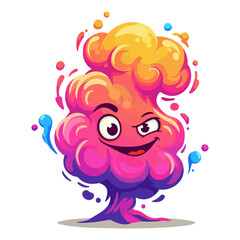 Mischievous colorful explosion cartoon mascot