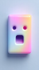Colorful Abstract Face with Surprised Expression.