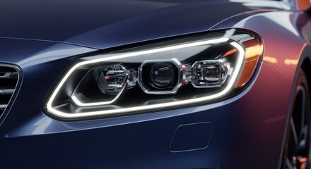 Modern automotive headlight showcases advanced lighting technology.