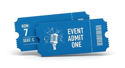 Blue Event Admission Tickets Row Seven Seat C.